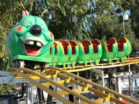 Green Worm Slide Small Roller Coaster Ride