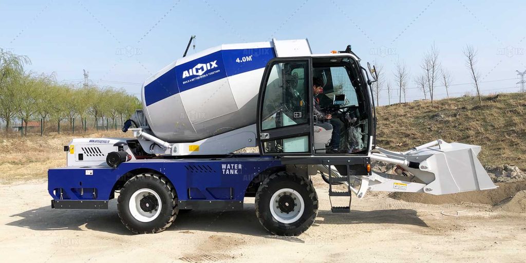 Self loading transit mixer