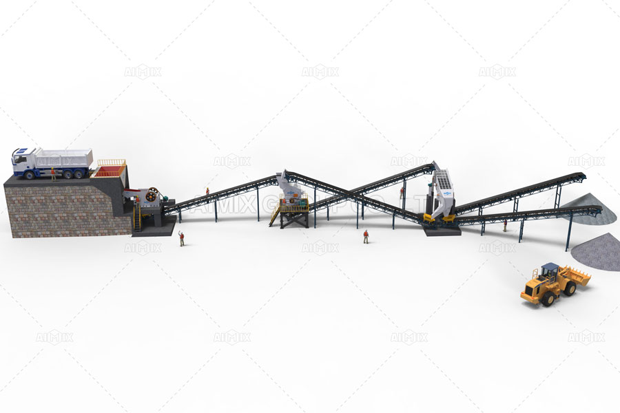 stationary jaw gravel crusher plant